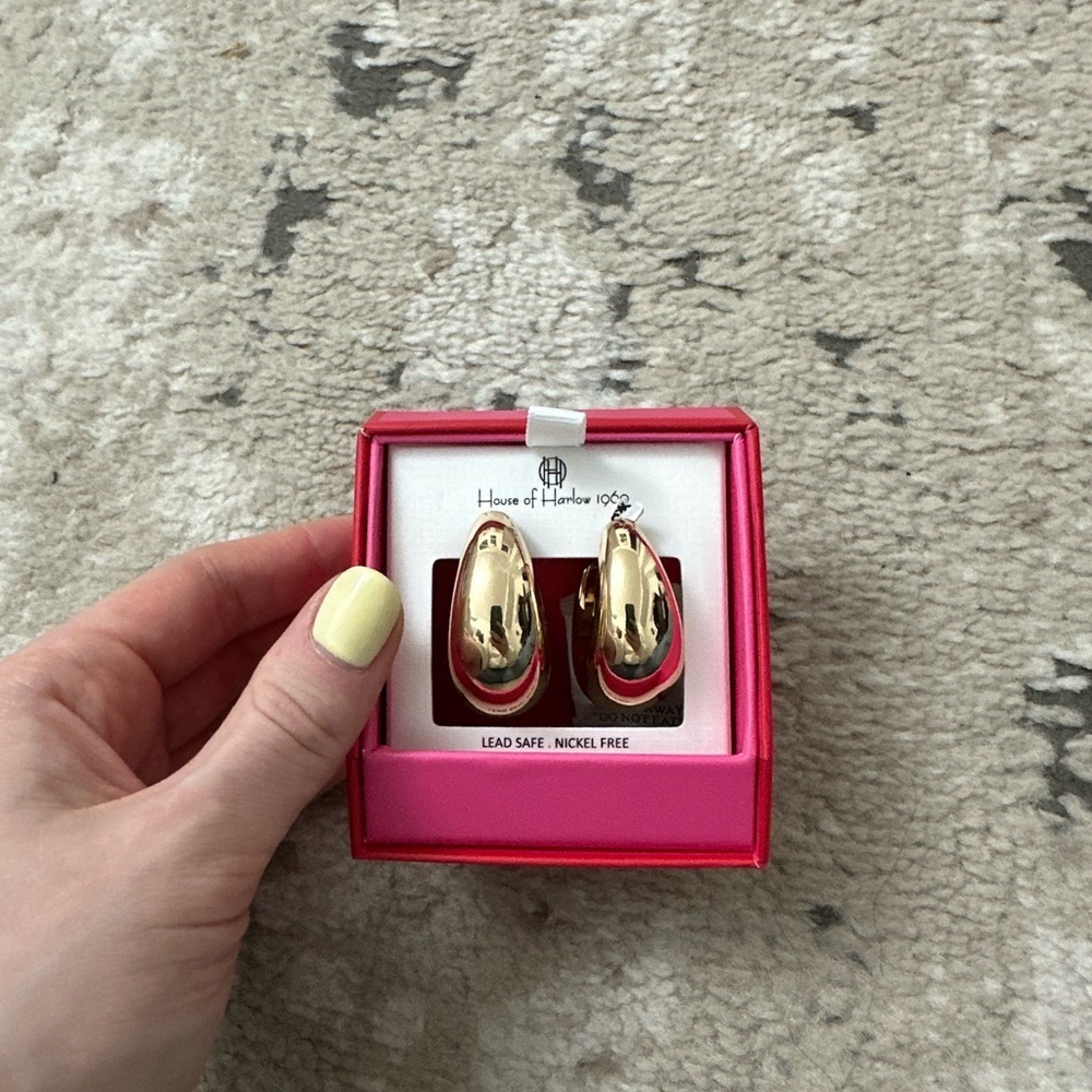 House of Harlow Gold Chunky Earrings Brand New